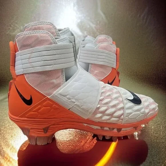 Nike Force Savage Elite Football Cleats Orange White Men’s Size 14